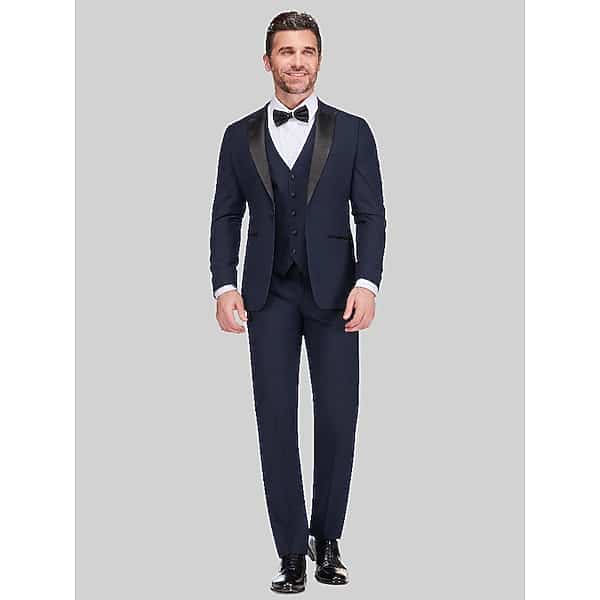 Gino Vitale Men's Slim Fit 3-Piece Tuxedo Navy - Size: 40 Short