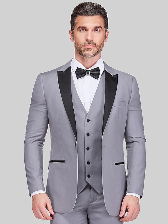 Gino Vitale Slim Fit 3-Piece Tuxedo, Light Grey - Image 2 of 3