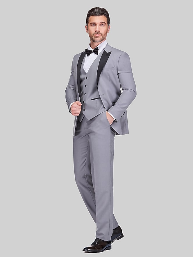 Gino Vitale Slim Fit 3-Piece Tuxedo, Light Grey - Image 3 of 3