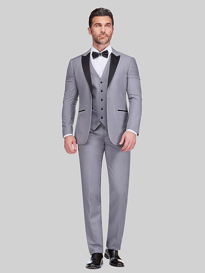 Gino Vitale Slim Fit 3-Piece Tuxedo, Light Grey - Image 1 of 3