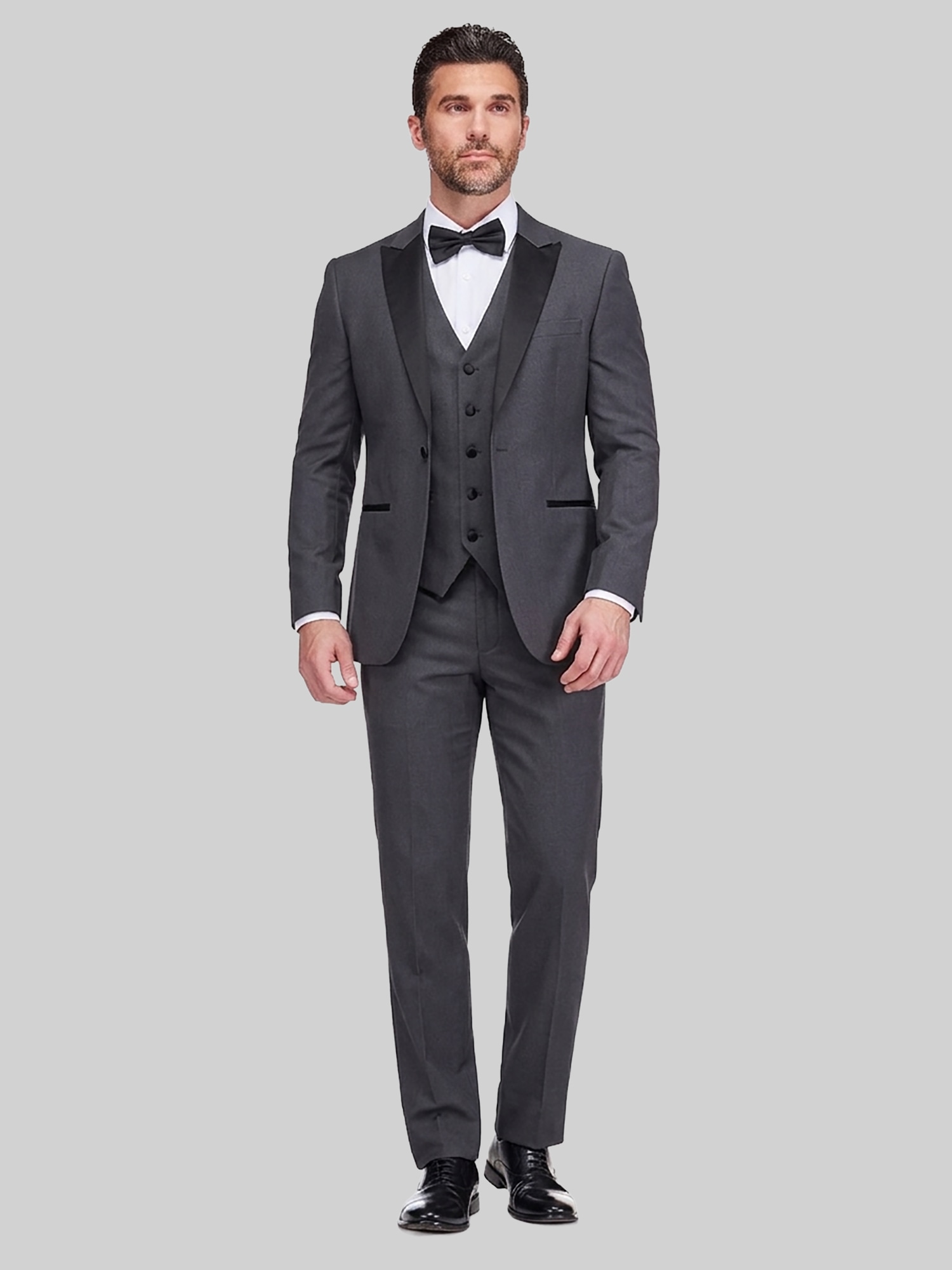 Gino Vitale Slim Fit 3-Piece Tuxedo, Charcoal Gray | 3 Piece Suits