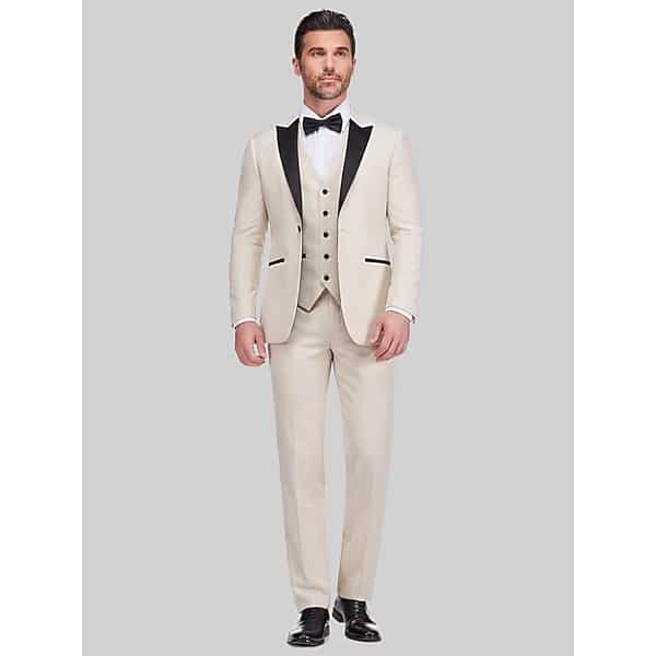 Gino Vitale Men's Slim Fit 3-Piece Tuxedo Light Beige - Size: 36 Regular