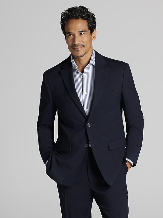 Navy Blue Slim Fit Suit Jacket