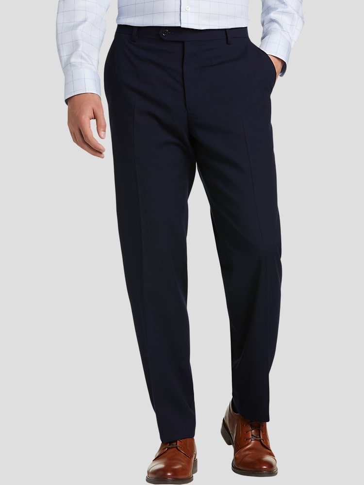 mens dress pants modern fit Men's Navy Modern Fit Suit Pants 52 main image 0
