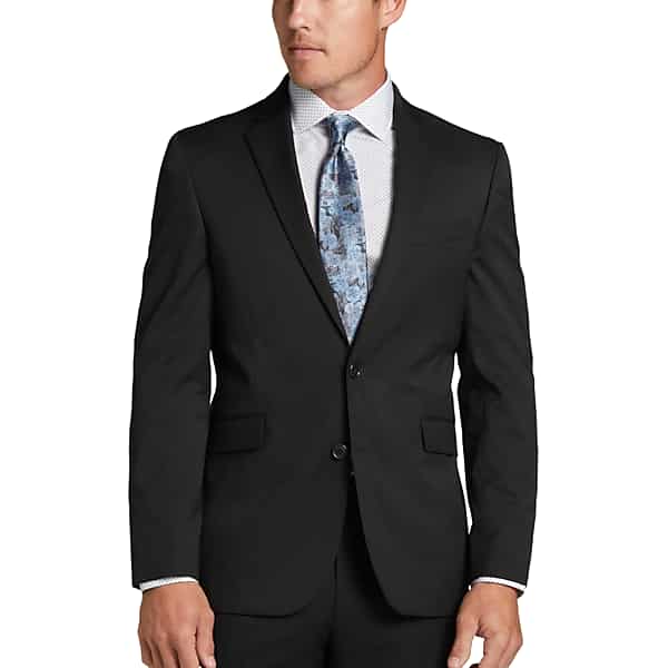 Wilke-Rodriguez Men's Slim Fit Suit Jacket Black Grid - Size: 42 Long TMW3WED42302