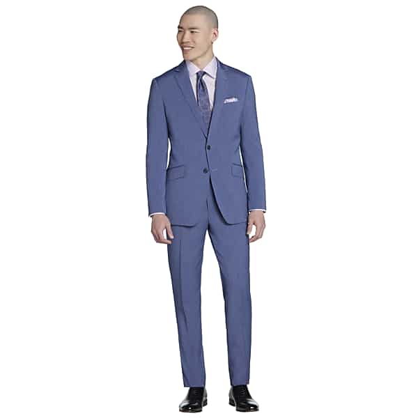 Wilke-Rodriguez Big & Tall Men's Slim Fit Suit Jacket Denim Blue - Size: 48 Long