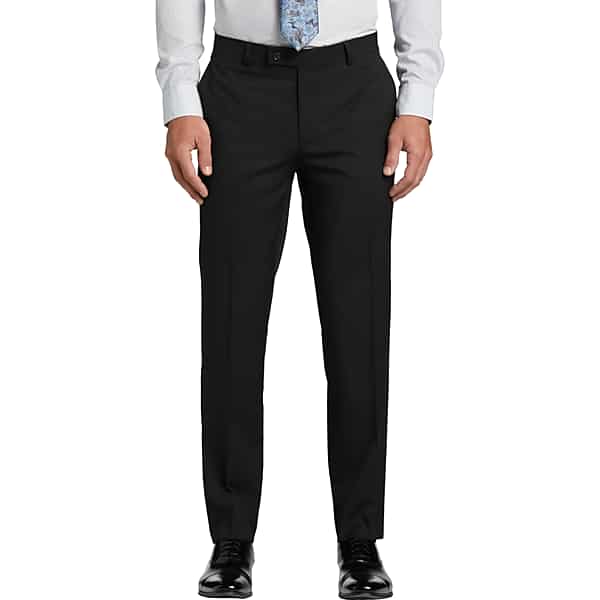 Wilke-Rodriguez Men's Slim Fit Suit Pants Black Grid - Size: 52W x 34L TMW3WEG52F02
