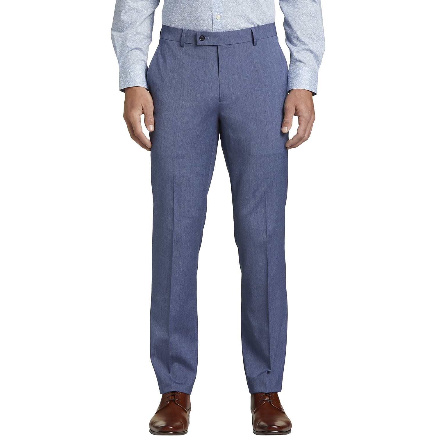 Wilke-Rodriguez Slim Fit Suit Pants in Denim Blue 29W x 32L – Men’s Straight-Leg Stretch Dress Slacks for Work, Weddings and Prom