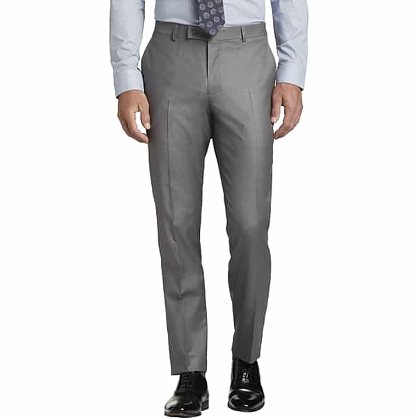 Wilke-Rodriguez Big & Tall Men's Slim Fit Suit Pants Grey - Size: 54W x 32L