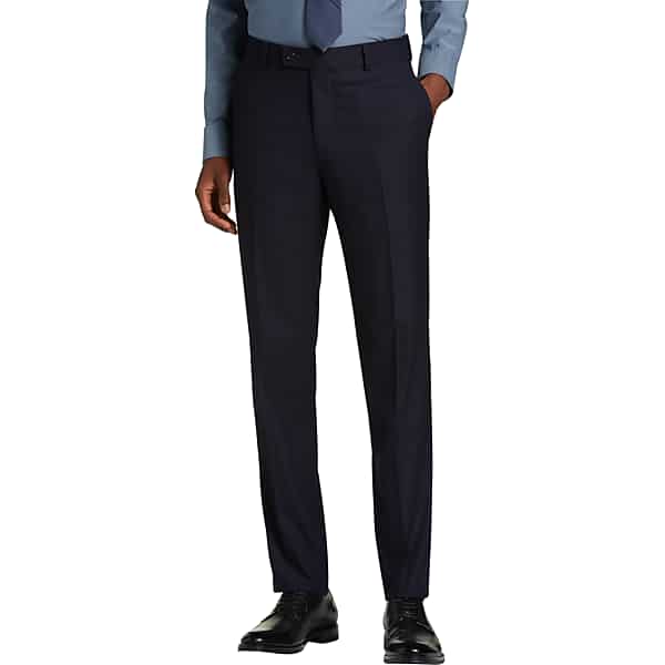 Wilke-Rodriguez Men's Slim Fit Suit Pants Navy Tic - Size: 34W x 30L