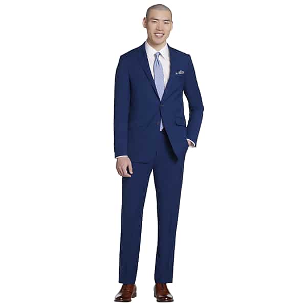 Wilke-Rodriguez Big & Tall Men's Slim Fit Suit Jacket Blue Solid - Size: 50 Short TMW3WEJ50114
