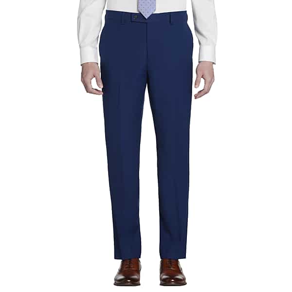 Wilke-Rodriguez Big & Tall Men's Slim Fit Suit Pants Blue Solid - Size: 52W x 34L