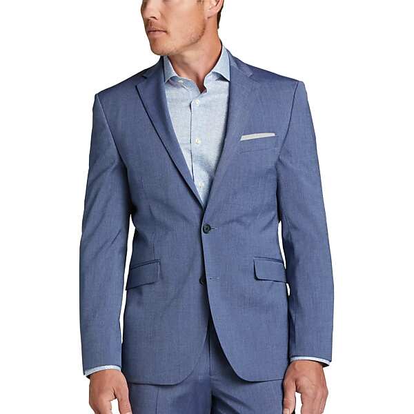 Wilke-Rodriguez Men's Slim Fit Suit Separates Denim Jacket Denim Blue - Size: 42 Short
