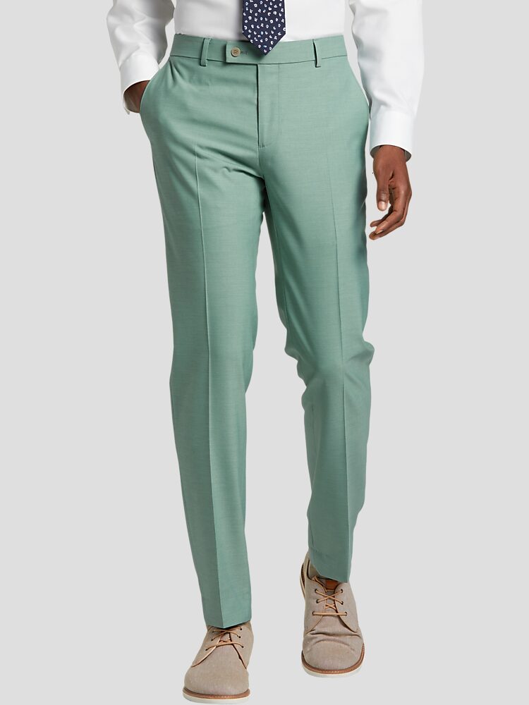 Men's Mint Green Skinny Slim Fit Suits Jacket Pant Formal Party