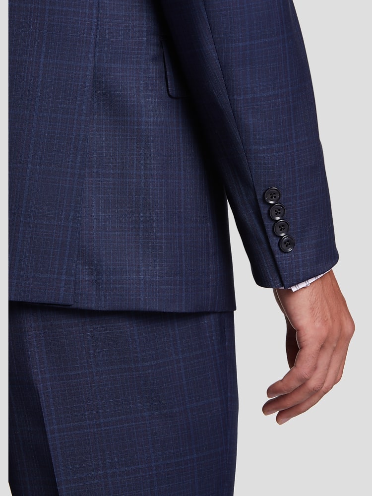 Calvin klein blue plaid suit sales