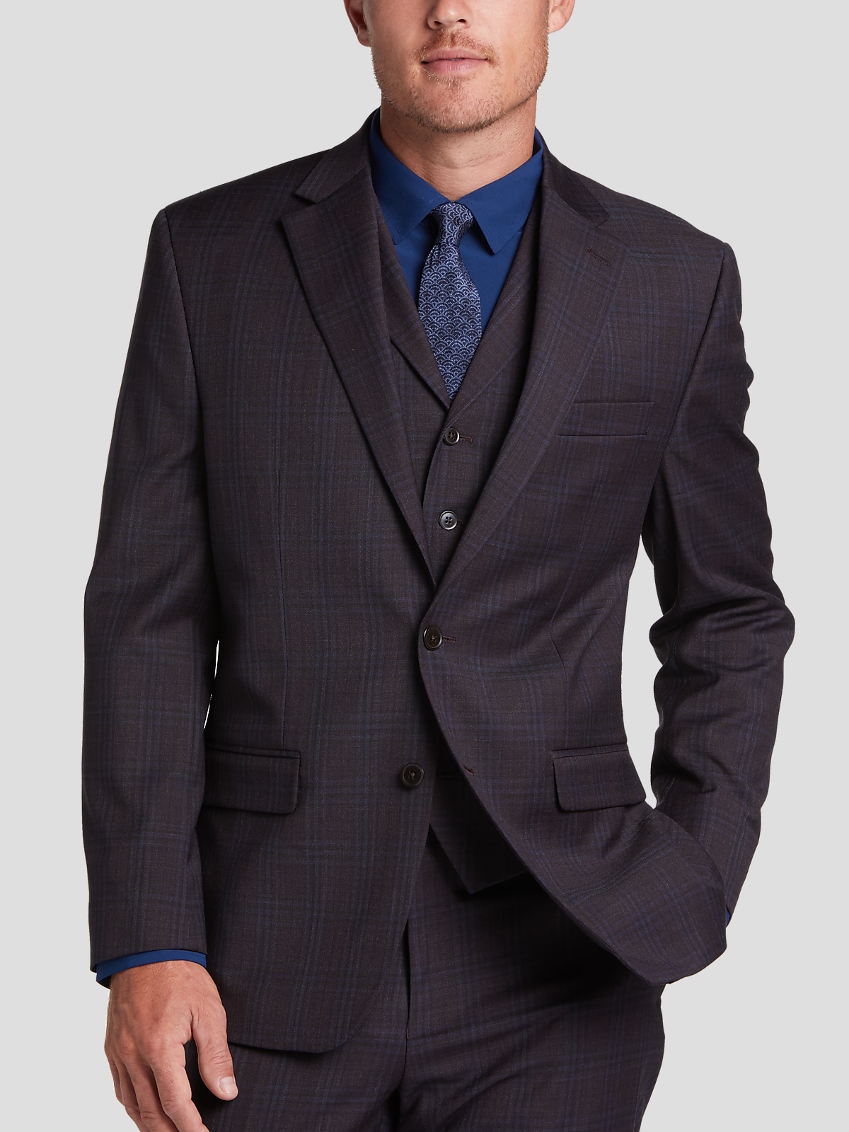 Michael Strahan Classic Fit Vested Suit All Clearance 3999 Mens Wearhouse 