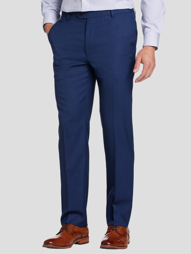 パンツ NEAT HOUSE special order slacks 43 Men's Black, Flat Front, Comfort-Waist Tuxedo Pants with