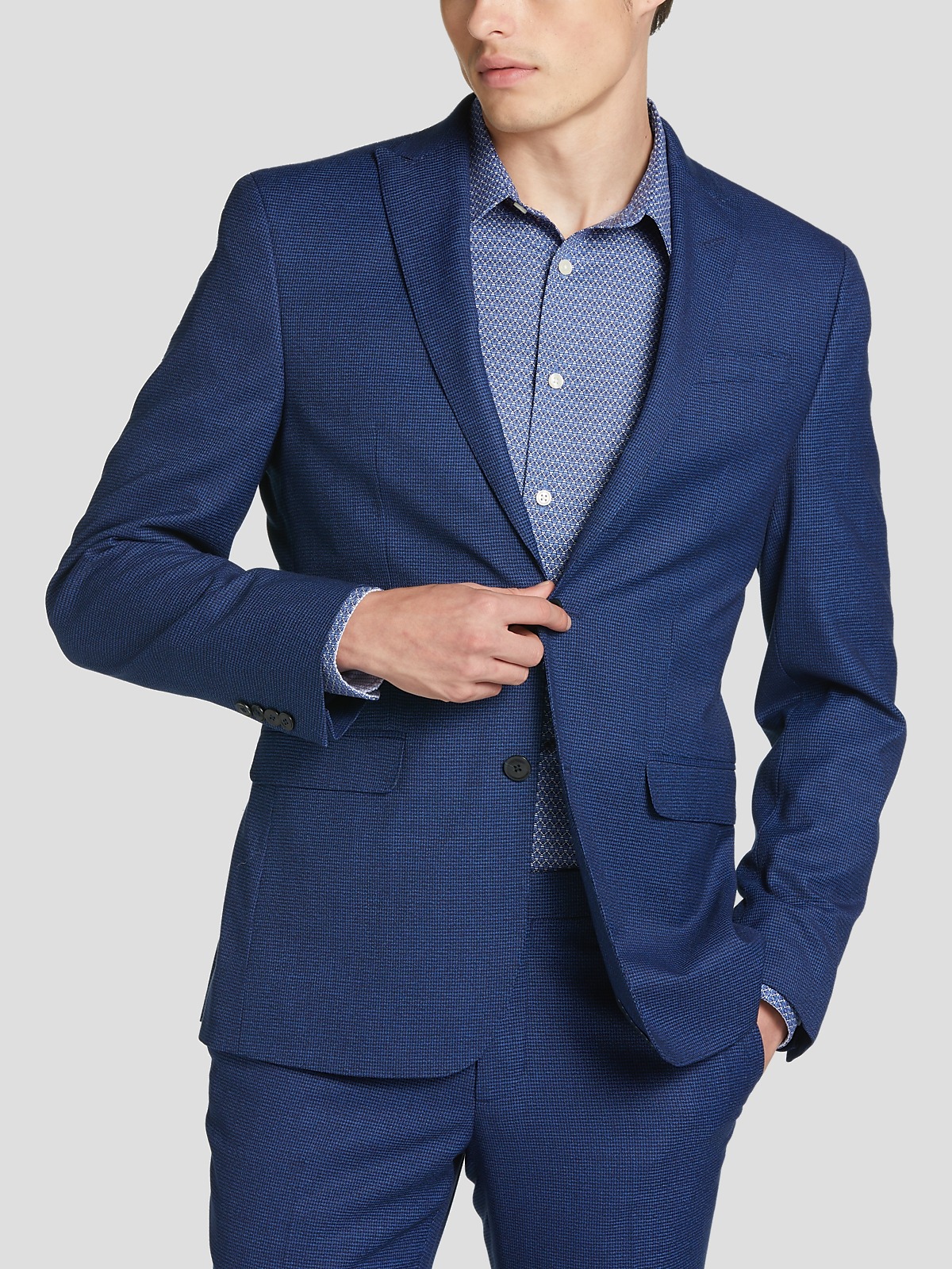 Blue skinny suit sale