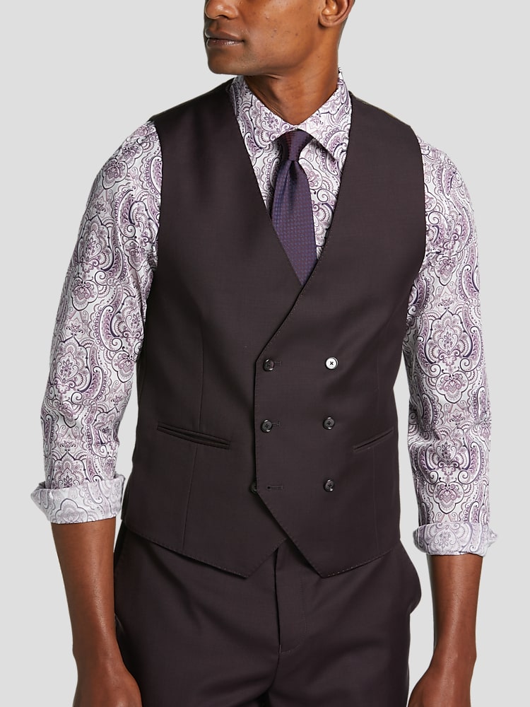 wine suit with double breasted vest  Suits, Double breasted vest, Double  breasted suit