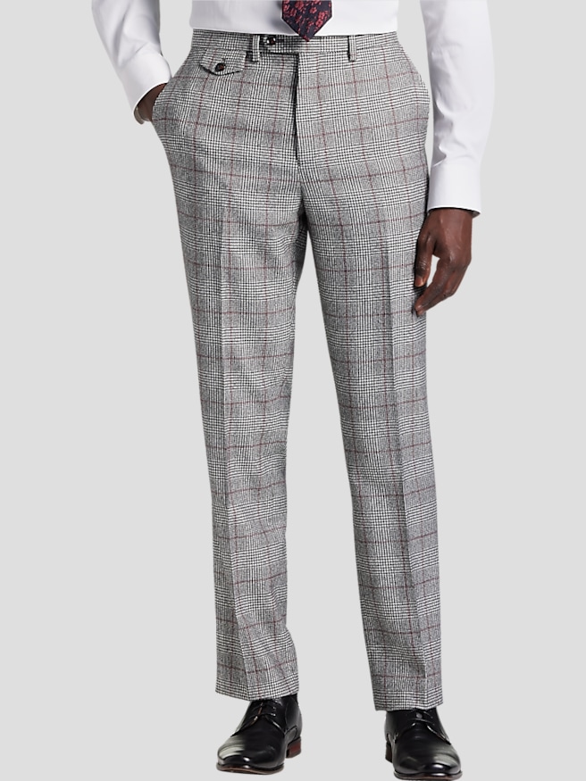Mens black and white plaid pants hot sale
