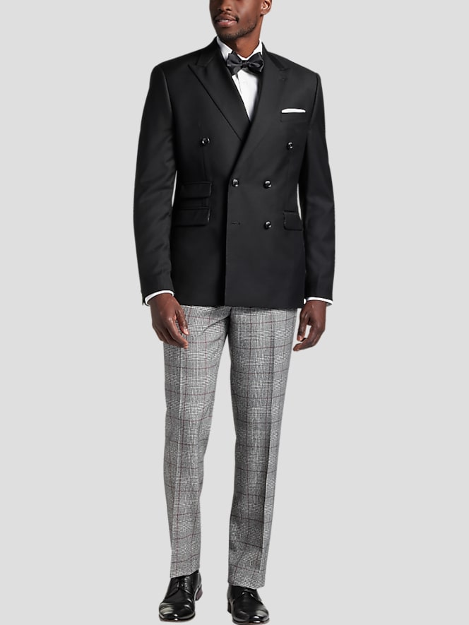 Tayion Classic Fit Peak Lapel Double Breasted Suit Jacket