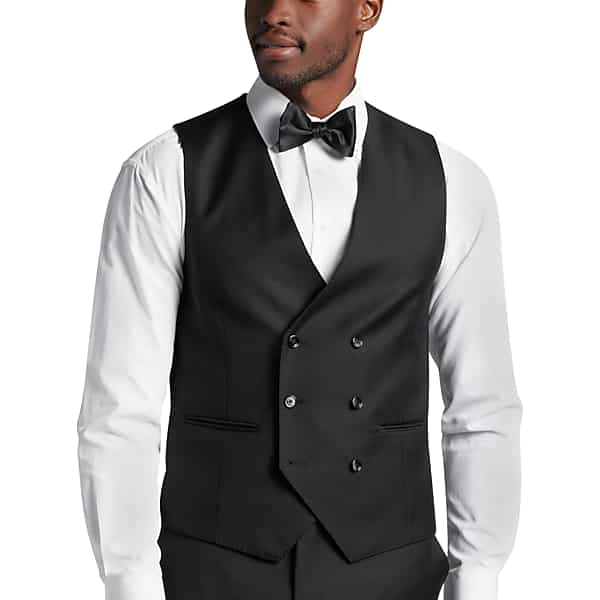 Tayion Men's Classic Fit Suit Separates Vest Black Solid - Size: XL