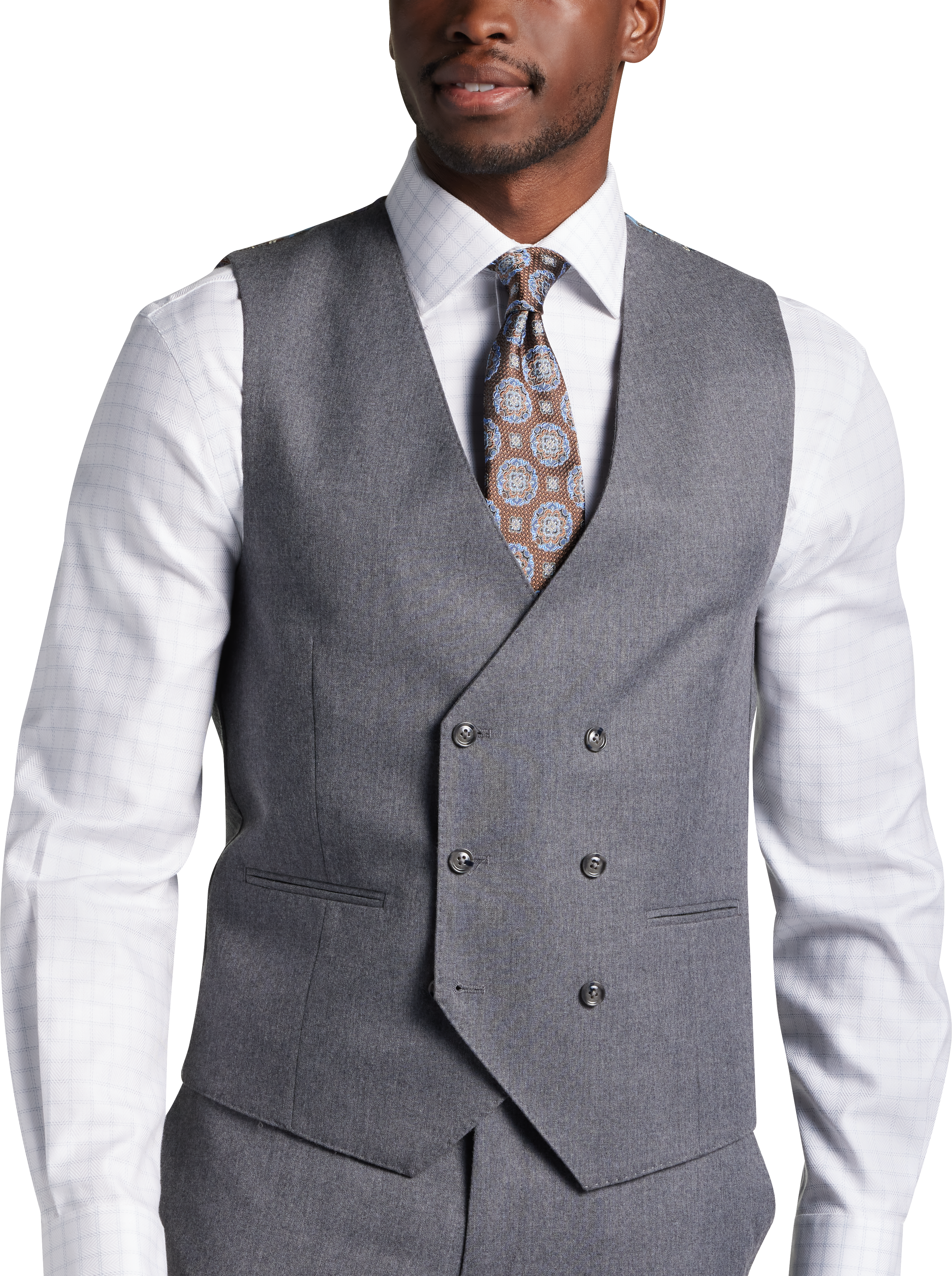 Classic Fit Double Breasted Wool Suit Separates Vest