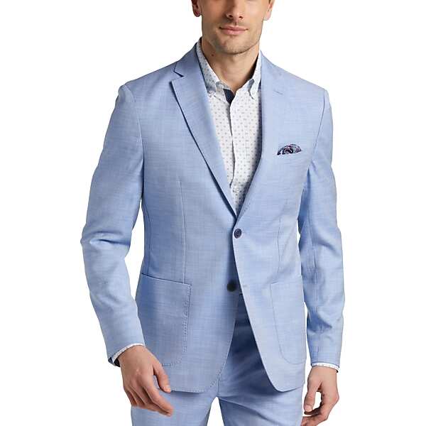 michael kors men's modern fit suit separates jacket light blue - size: 42 short