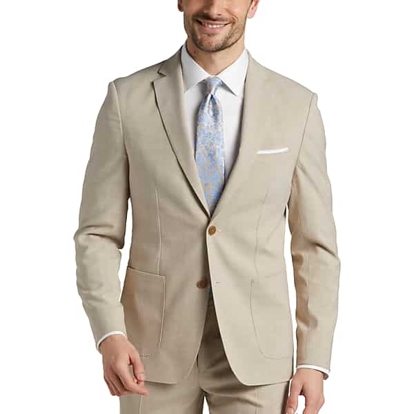 michael kors men's modern fit suit separates jacket tan solid - size: 38 long