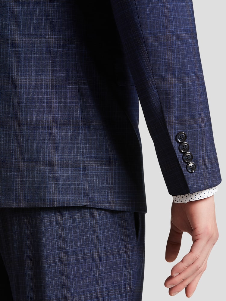 Calvin klein blue plaid suit clearance