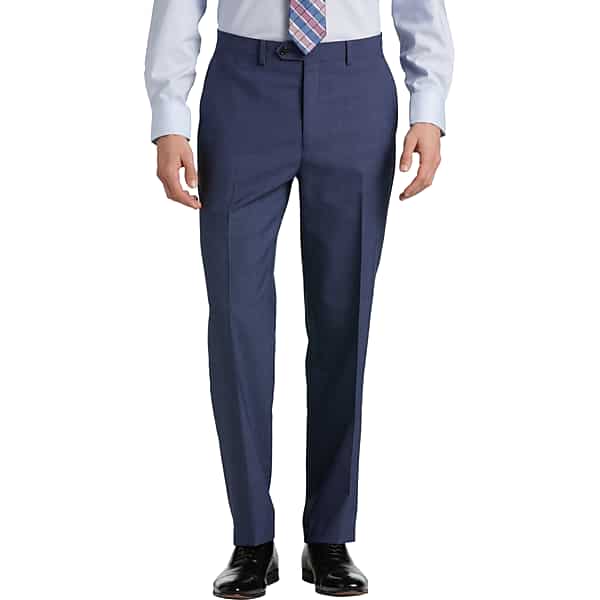 Lauren By Ralph Lauren Classic Fit Men's Suit Separate Pants Blue Windowpane - Size: 42W x 30L