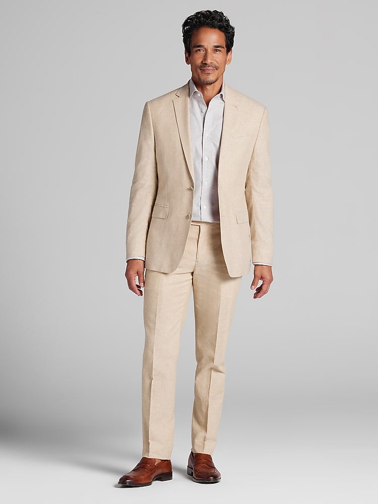 JOE Joseph Abboud Slim Fit Suit Jacket, Tan Chambray | Men's Wearhouse