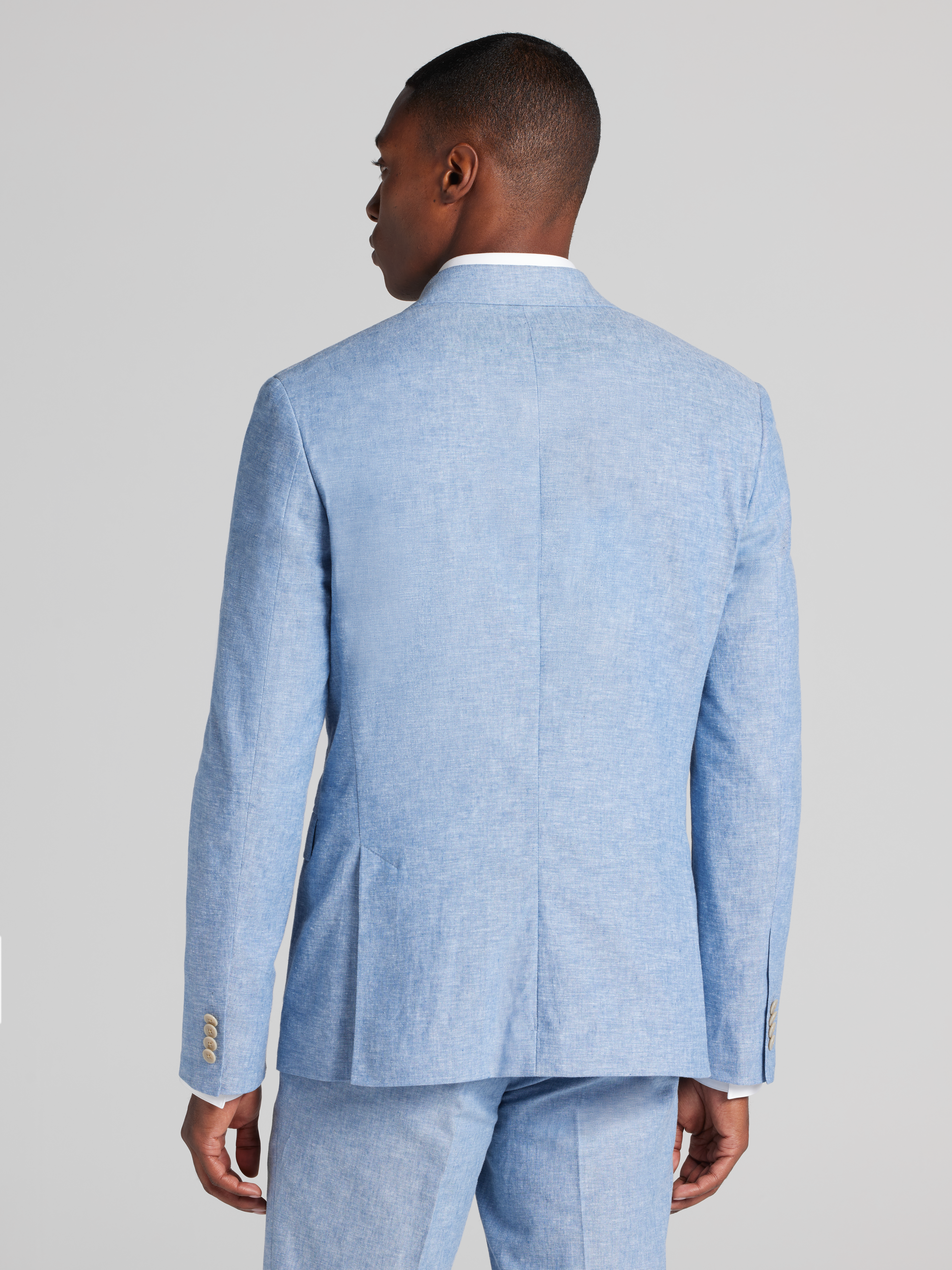 Slim Fit Linen Blend Suit Jacket