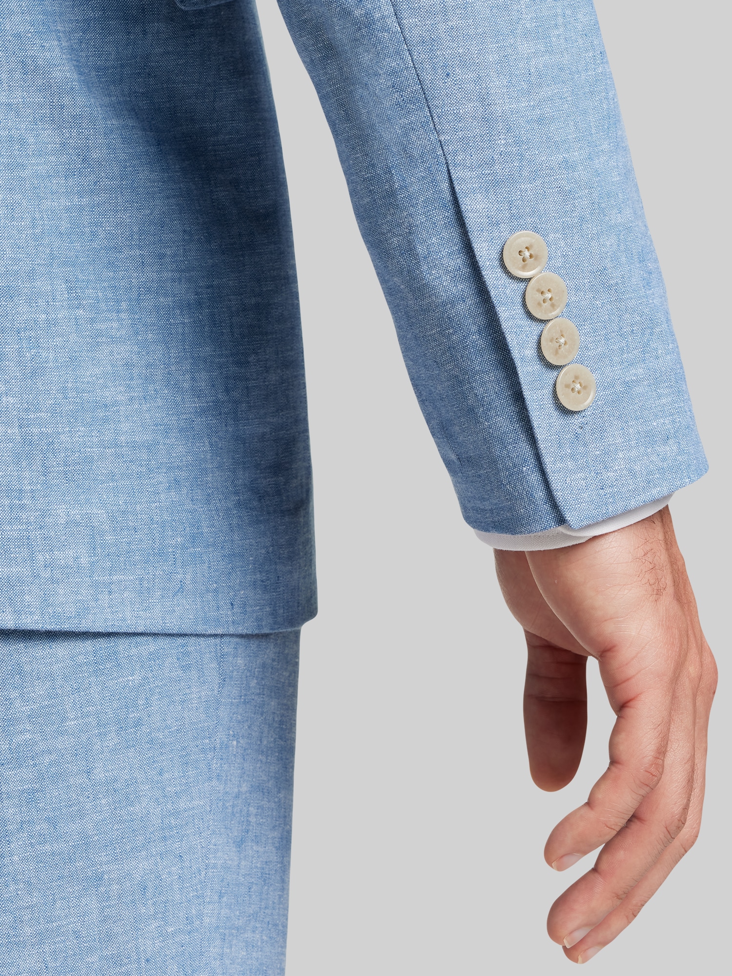 Slim Fit Linen Blend Suit Jacket