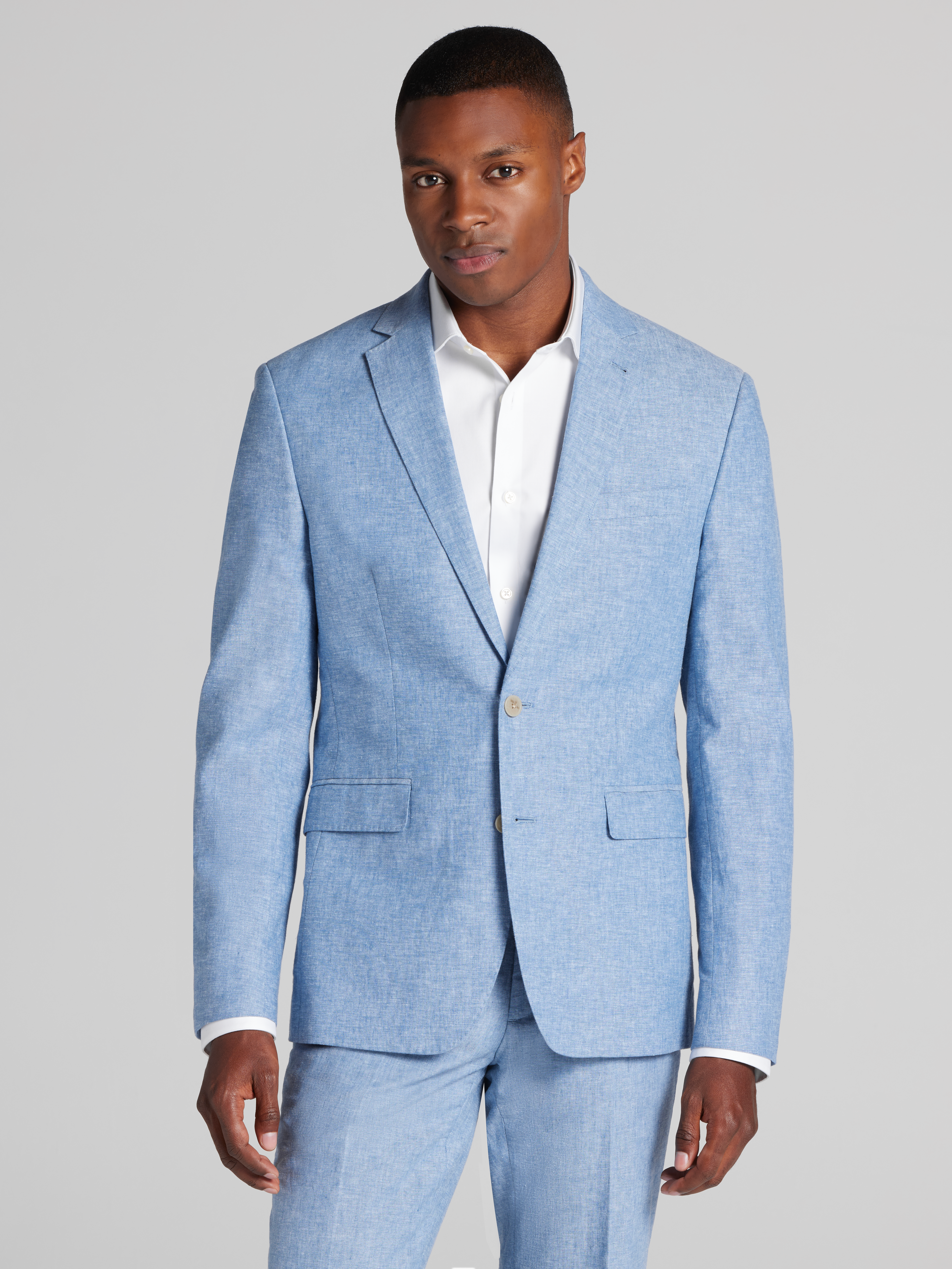 Slim Fit Linen Blend Suit Separates Jacket