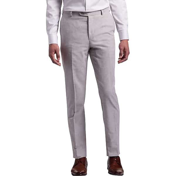 JOE Joseph Abboud Big & Tall Slim Fit Linen Blend Men's Suit Pants Light Gray - Size: 52W x 34L TMW3XGJ52F16