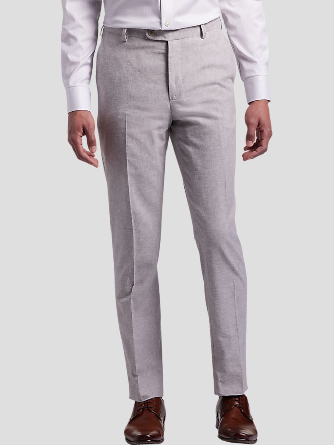 JOE Joseph Abboud Slim Fit Linen Blend Men's Suit Pants , Light Gray