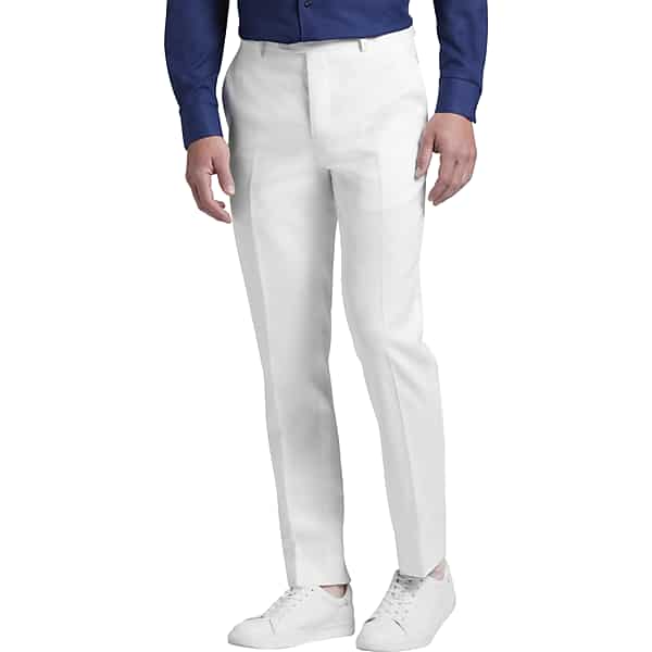 JOE Joseph Abboud Slim Fit Linen Blend Men's Suit Pants White - Size: 44W x 32L TMW3XNF44T49