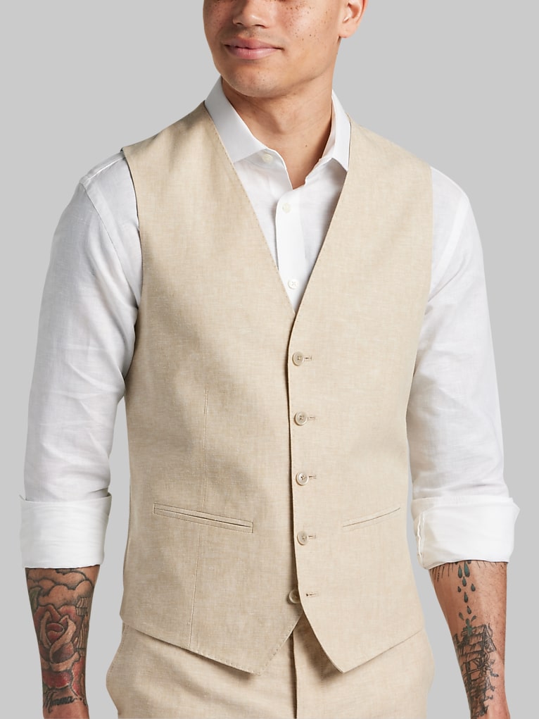 JOE Joseph Abboud Slim Fit Linen Blend Suit Vest