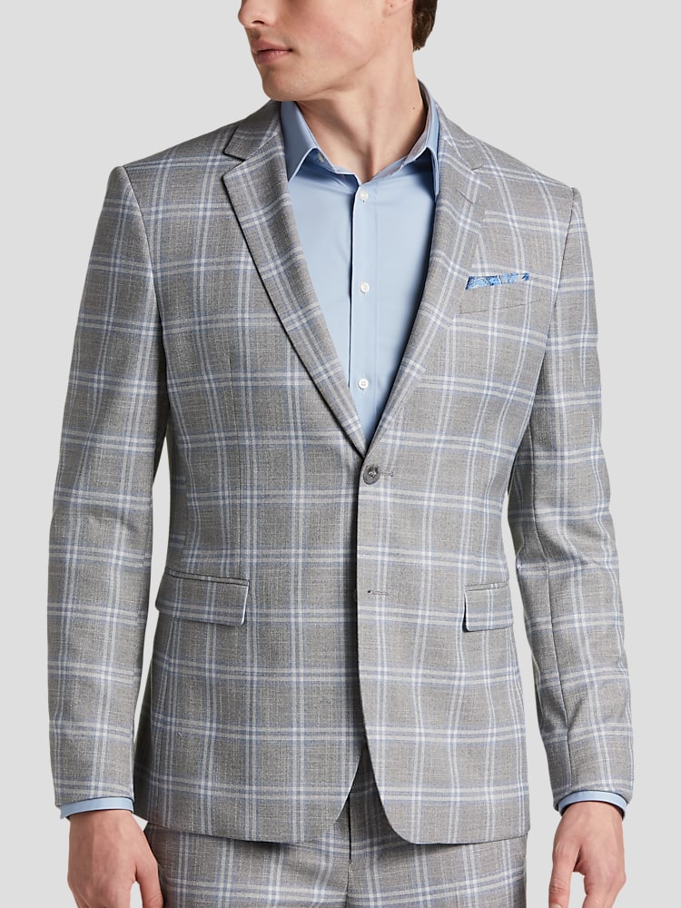 Grey plaid jacket shop