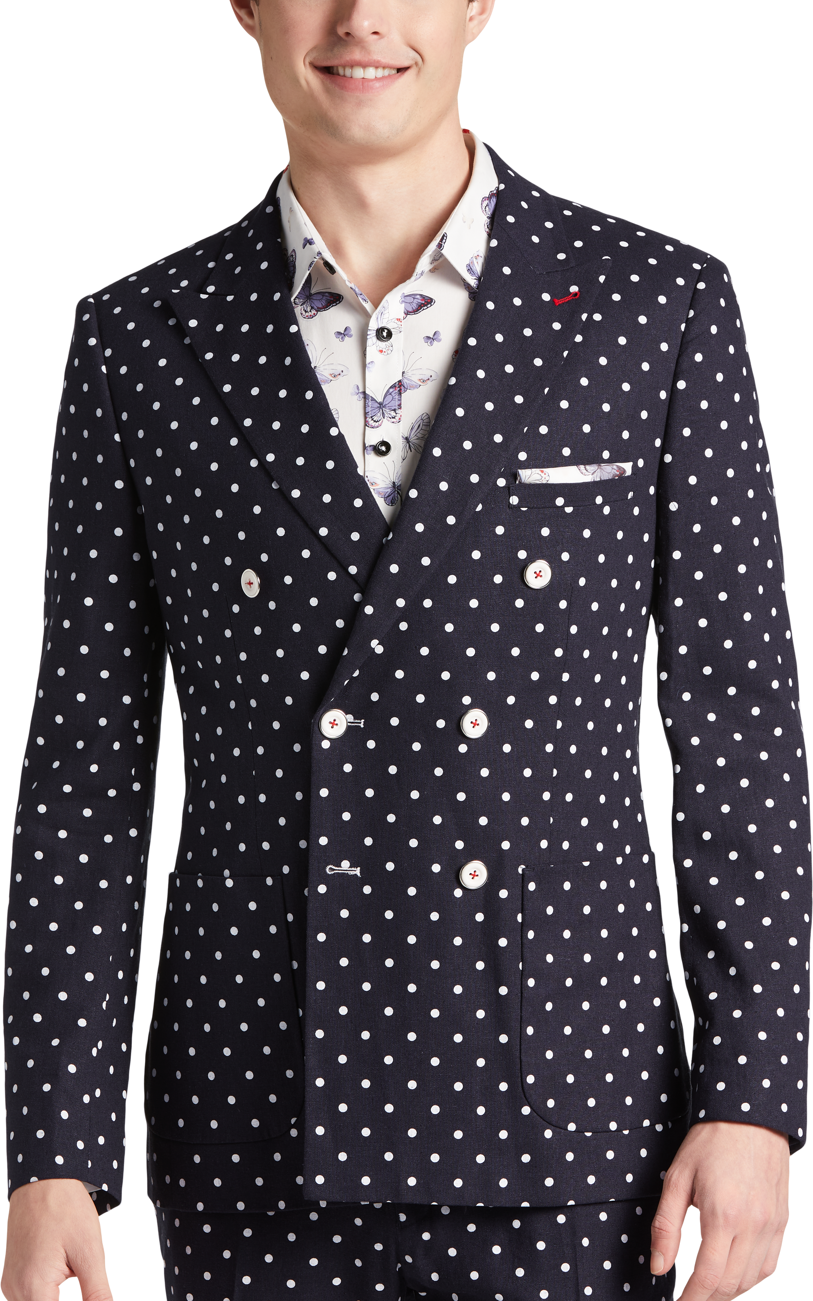 Paisley and gray polka dot blazer hotsell