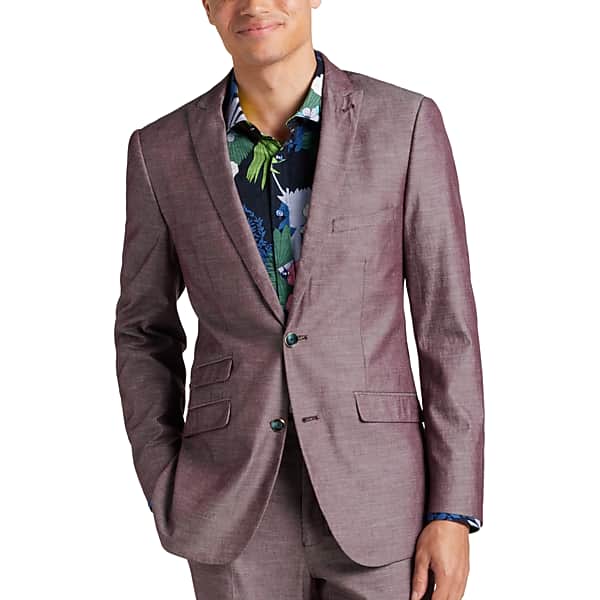 Paisley & Gray Big & Tall Men's Slim Fit Peak Lapel Suit Jacket MulPurple - Size: 50 Regular TMW3XMC50206