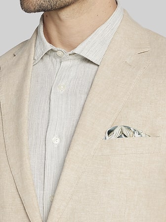 Slim Fit Linen Blend Suit Jacket