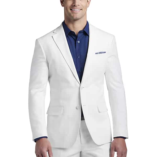 JOE Joseph Abboud Slim Fit Linen Blend Men's Suit Separates Jacket White - Size: 44 Short