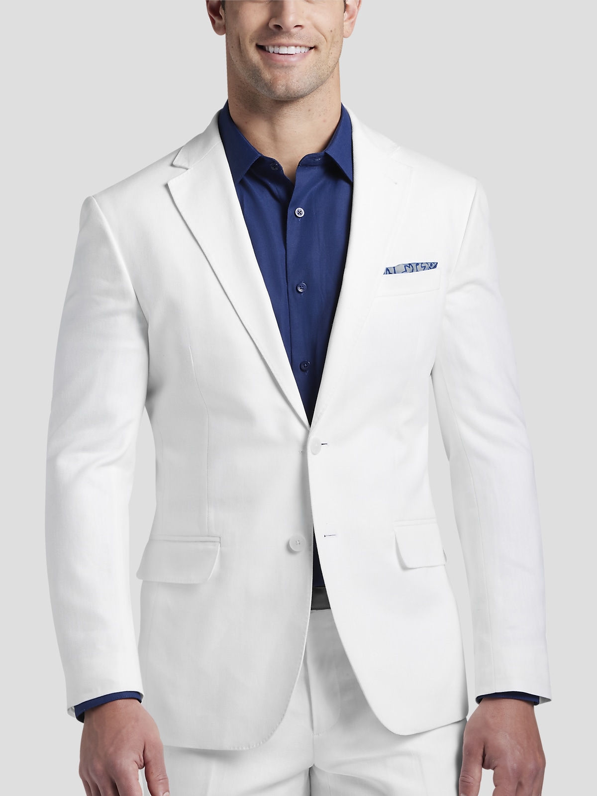 Extra Slim Light Blue Linen-cotton Blend Suit Jacket