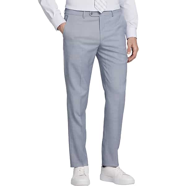JOE Joseph Abboud Slim Fit Sharkskin Men's Suit Pants Lt Blue Sharkskin - Size: 50W x 30L TMW3XNM50015