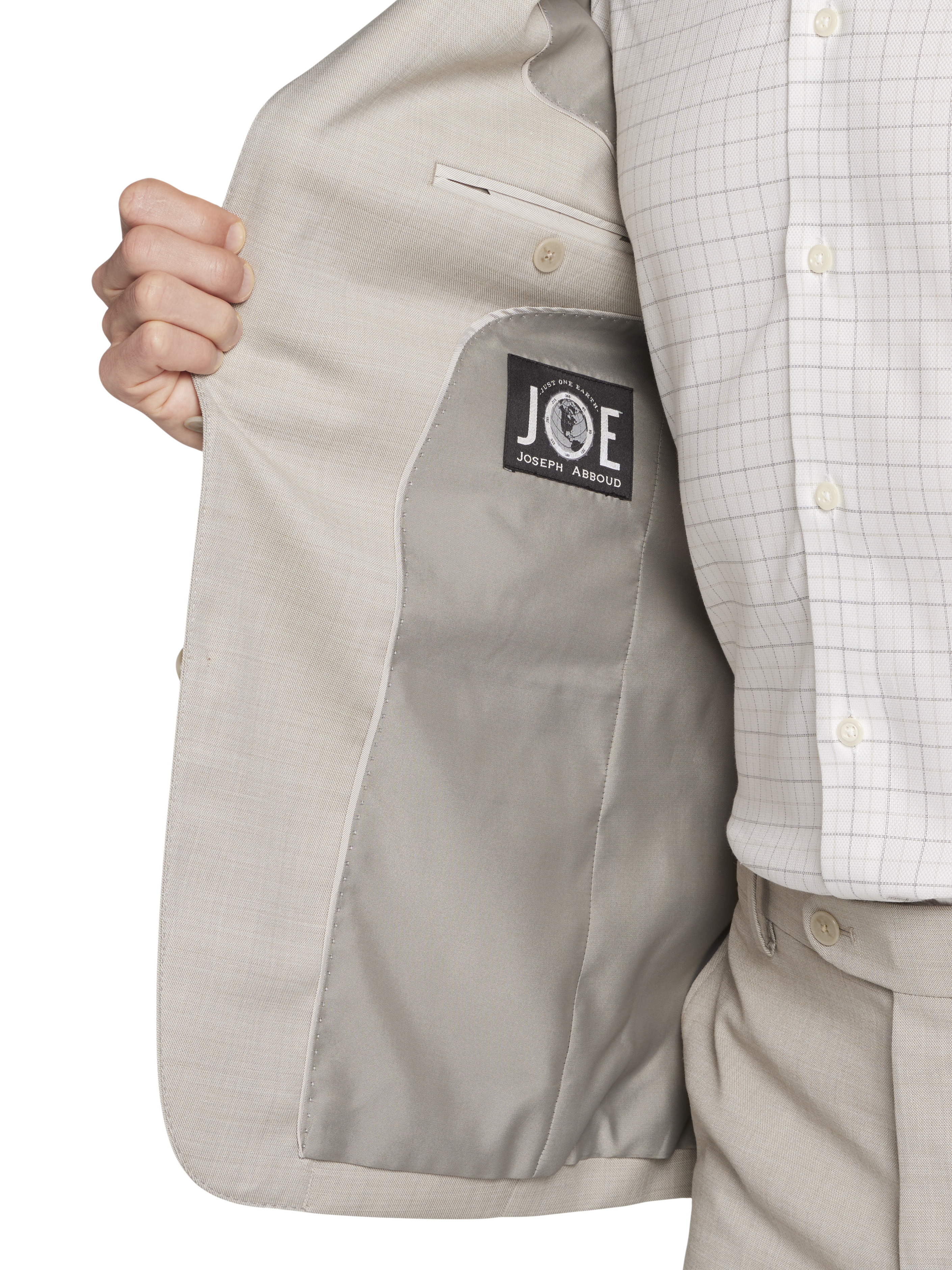 Slim Fit Wool Blend Sharkskin Suit Jacket