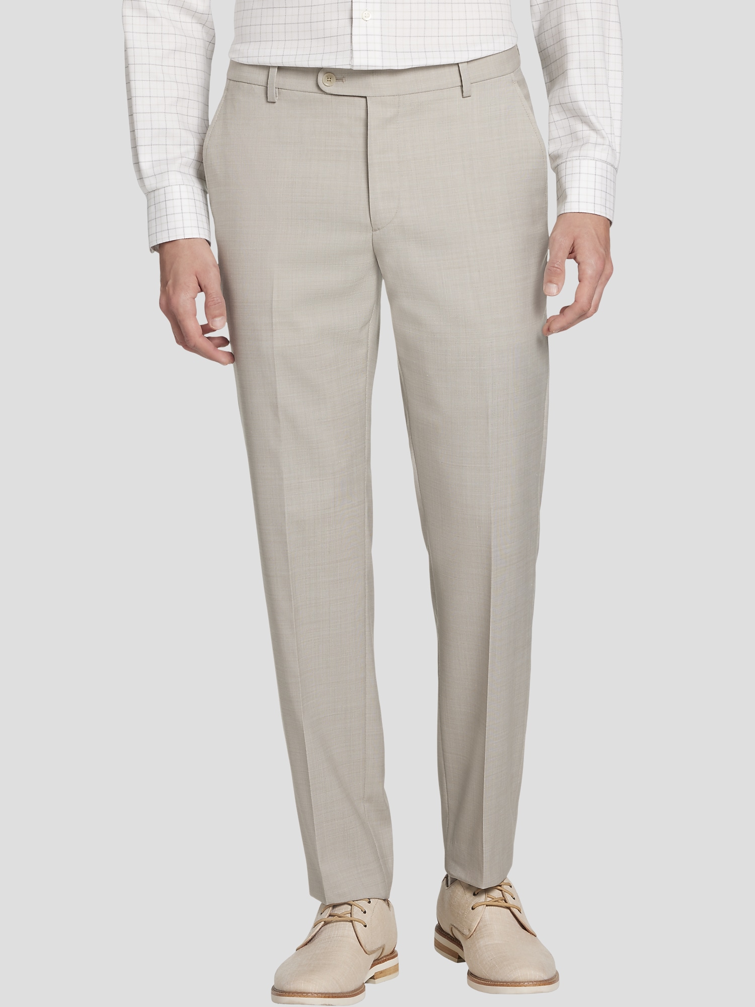 JOE Joseph Slim Fit Wool Blend Sharkskin Suit Pants (Tan Sharkskin)