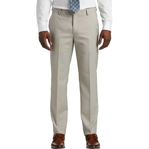 JOE Joseph Abboud Slim Fit Men's Suit Separates Pants Tan Sharkskin - Size: 32W x 32L