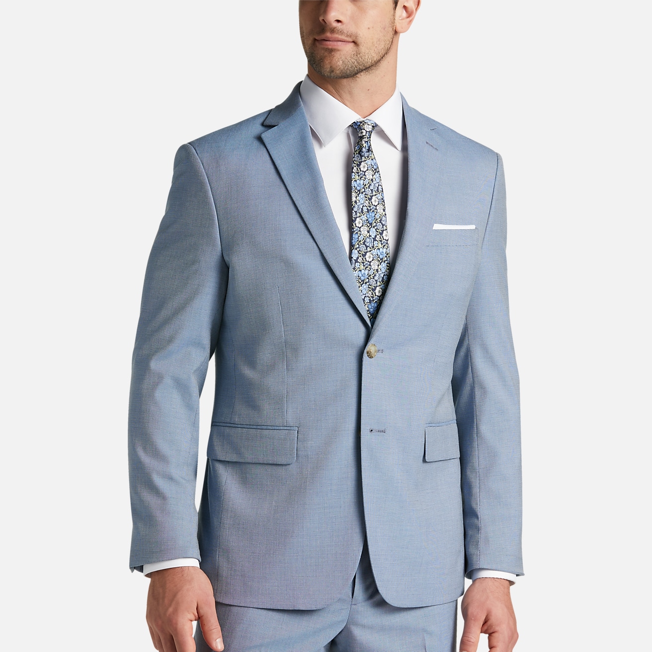 PRONTO UOMO MODERN FIT BLUE MICRO GINGHAM SPREAD CLLR DS